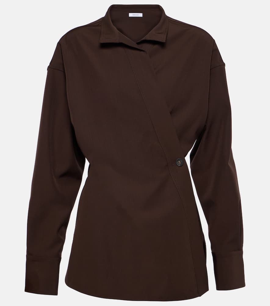 Wrap wool shirt
