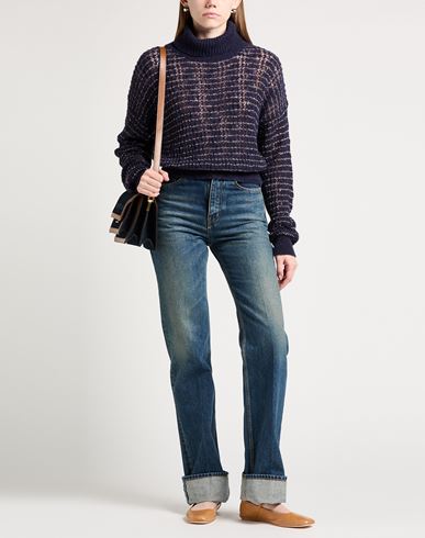 Alysi Woman Turtleneck Midnight blue Size L Alpaca wool, Merino Wool, Polyamide, Viscose, Metallic fiber