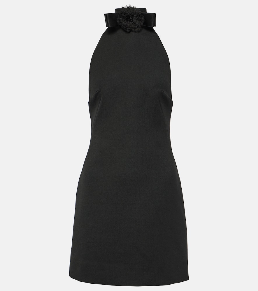 Halterneck virgin wool minidress