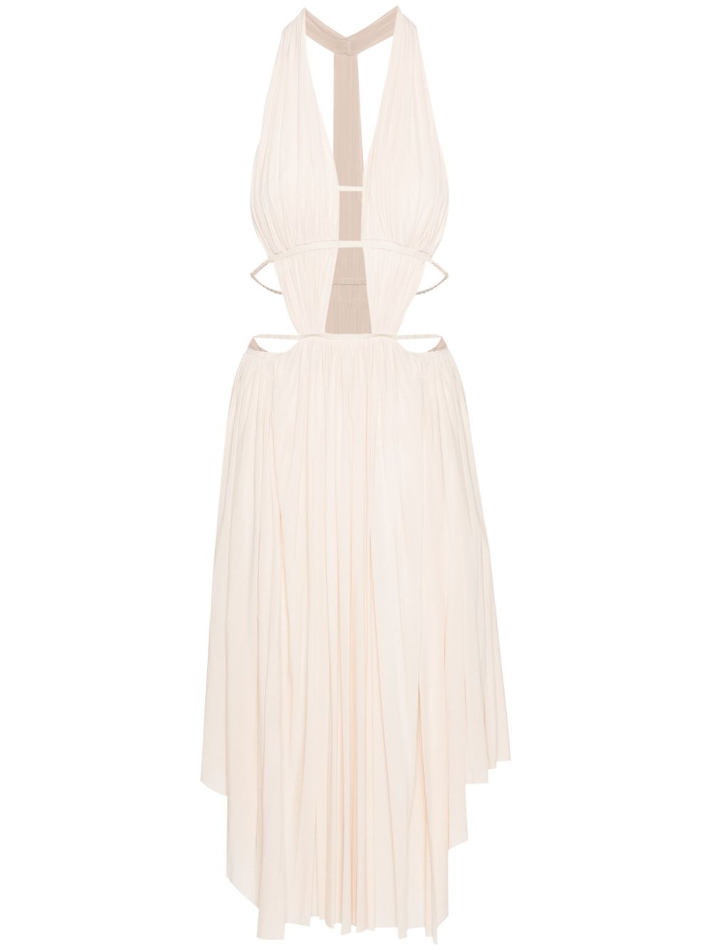 Cut-out draped midi dress - Grey