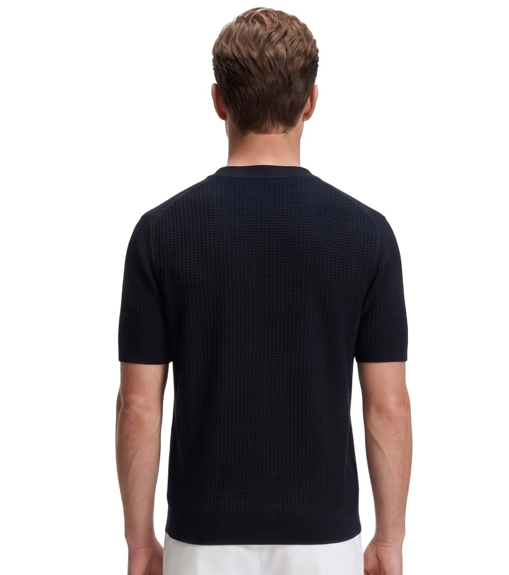 Navy Blue Textured T-Shirt