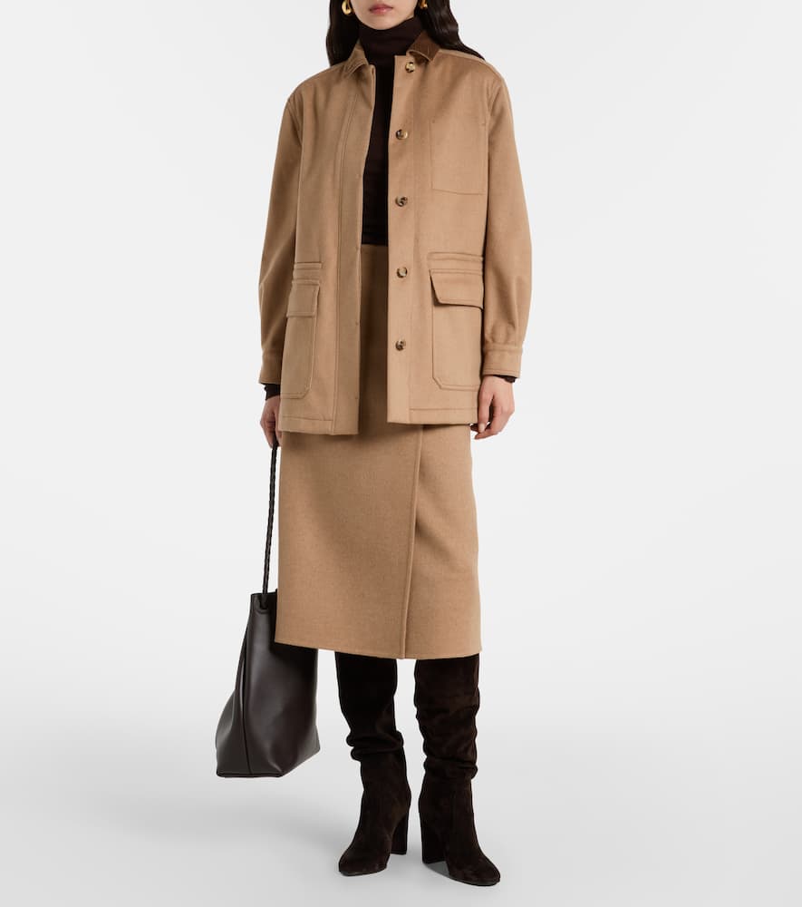 Leva belted camel hair jacket