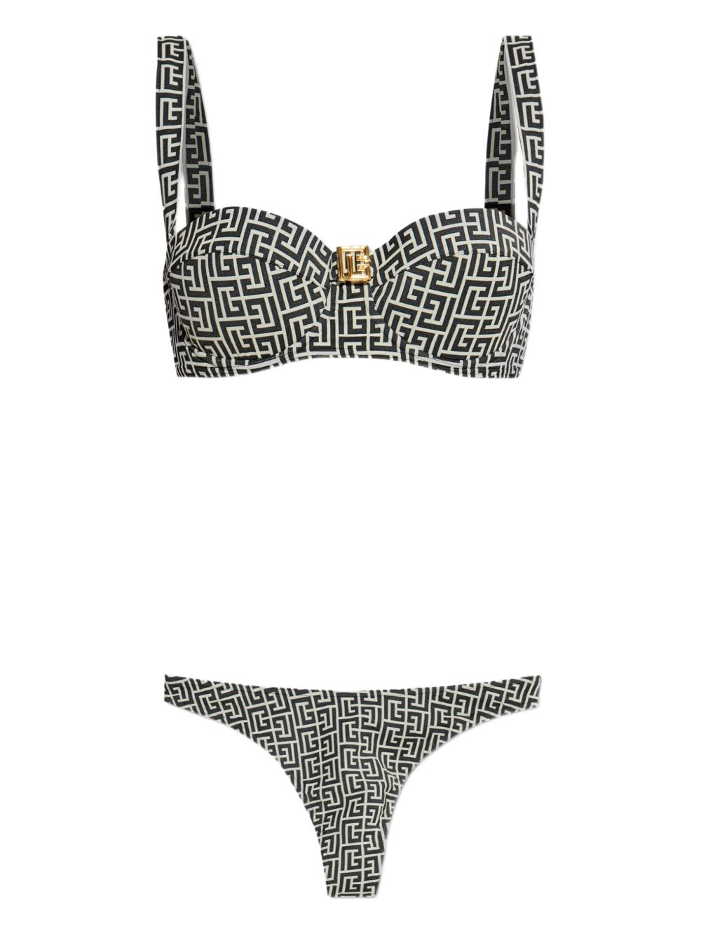 Balmain graphic print bikini set - Black