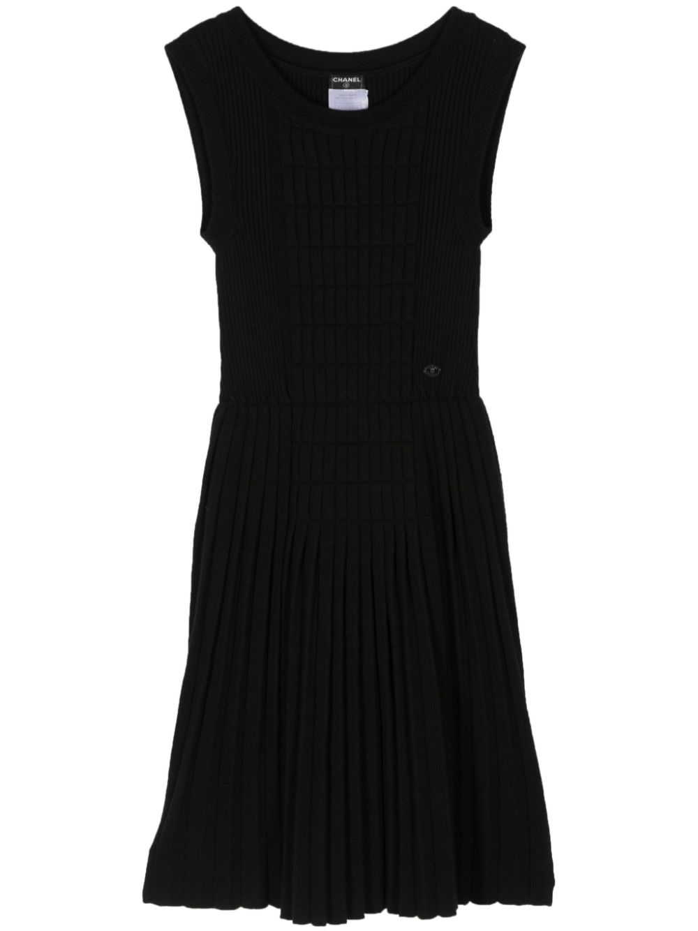 2007 ribbed-knit sleeveless dress - Black