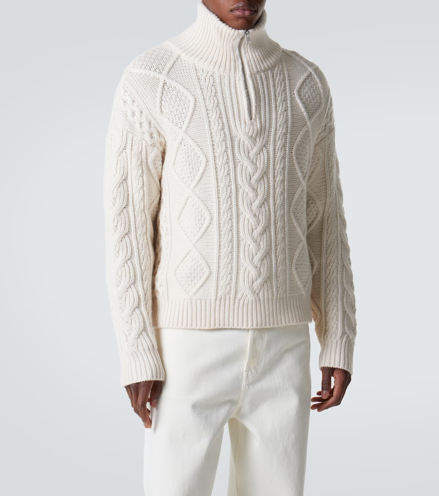 Cable-knit wool and cashmere sweater