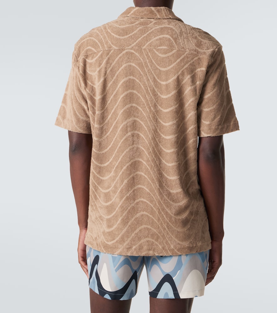 Cotton-blend bowling shirt