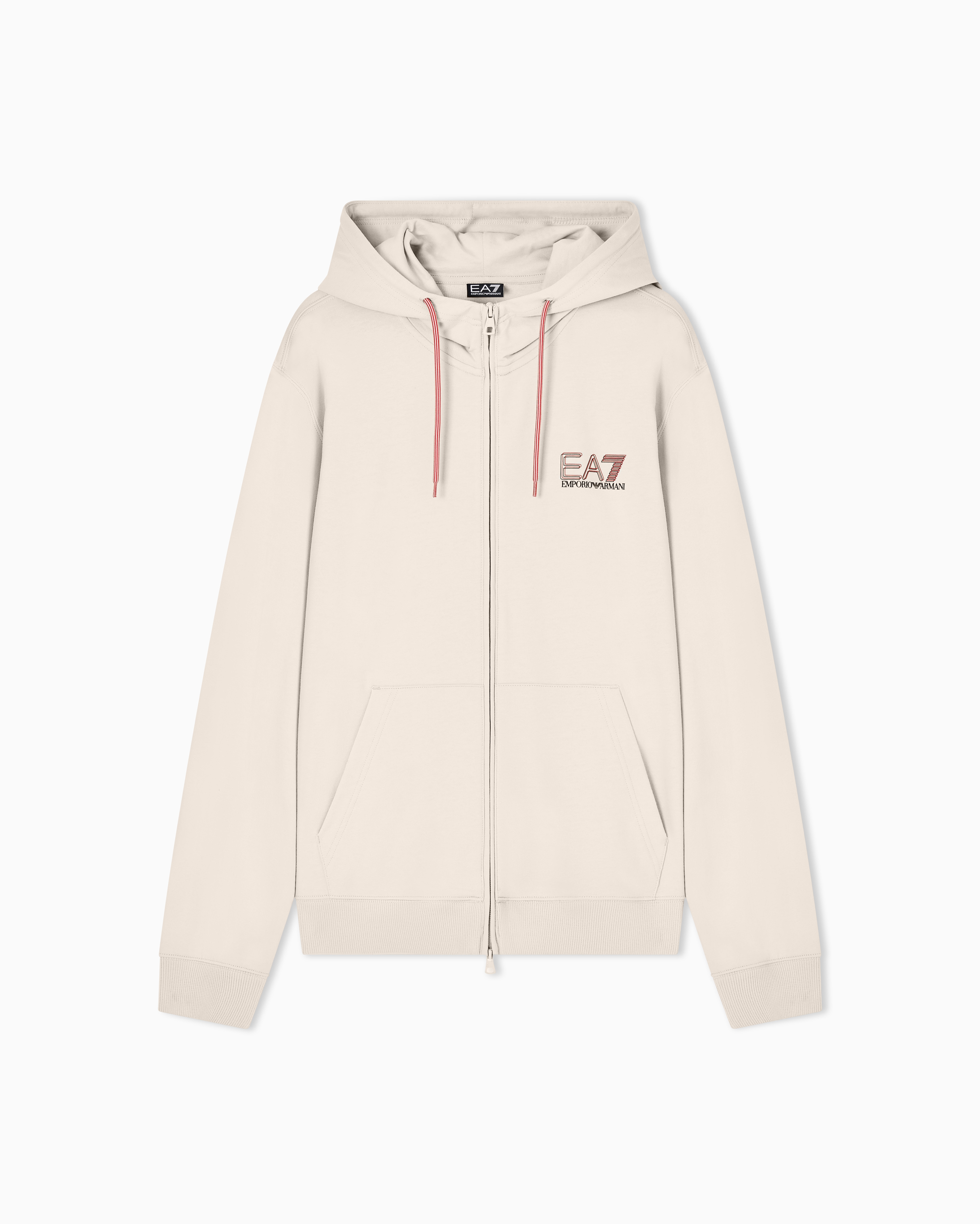 Pure cotton zip-up sweatshirt