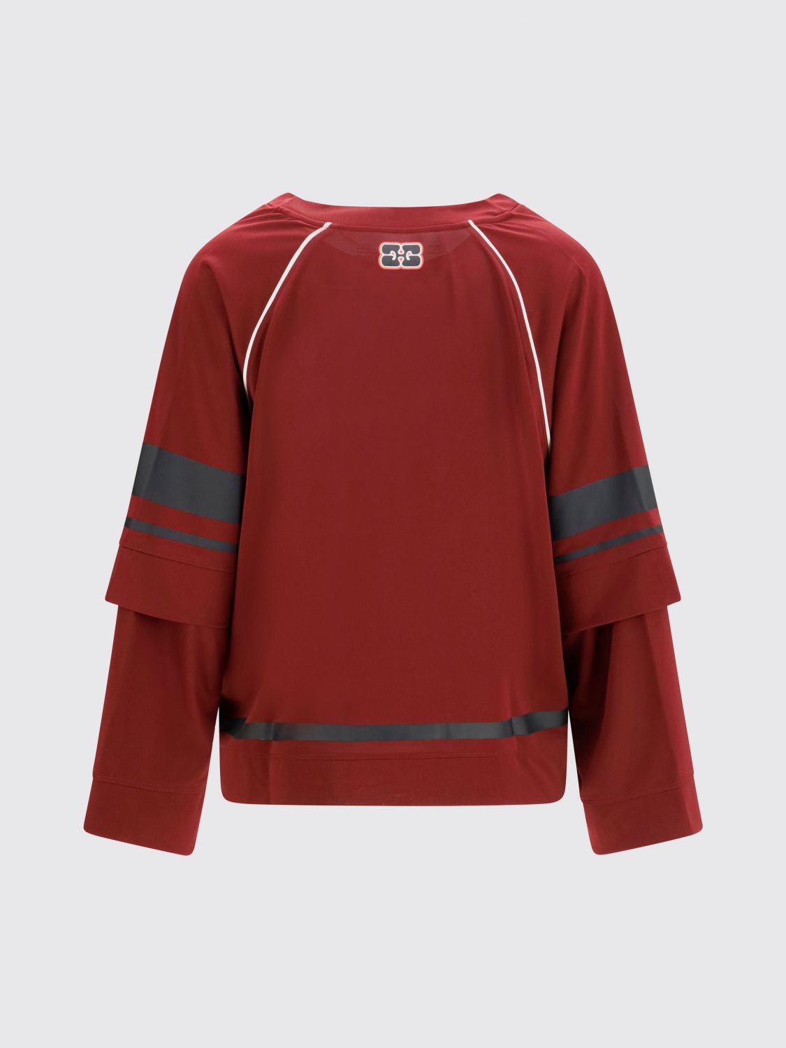 Long-Sleeved V-Neck Polyester T-Shirt with Logo