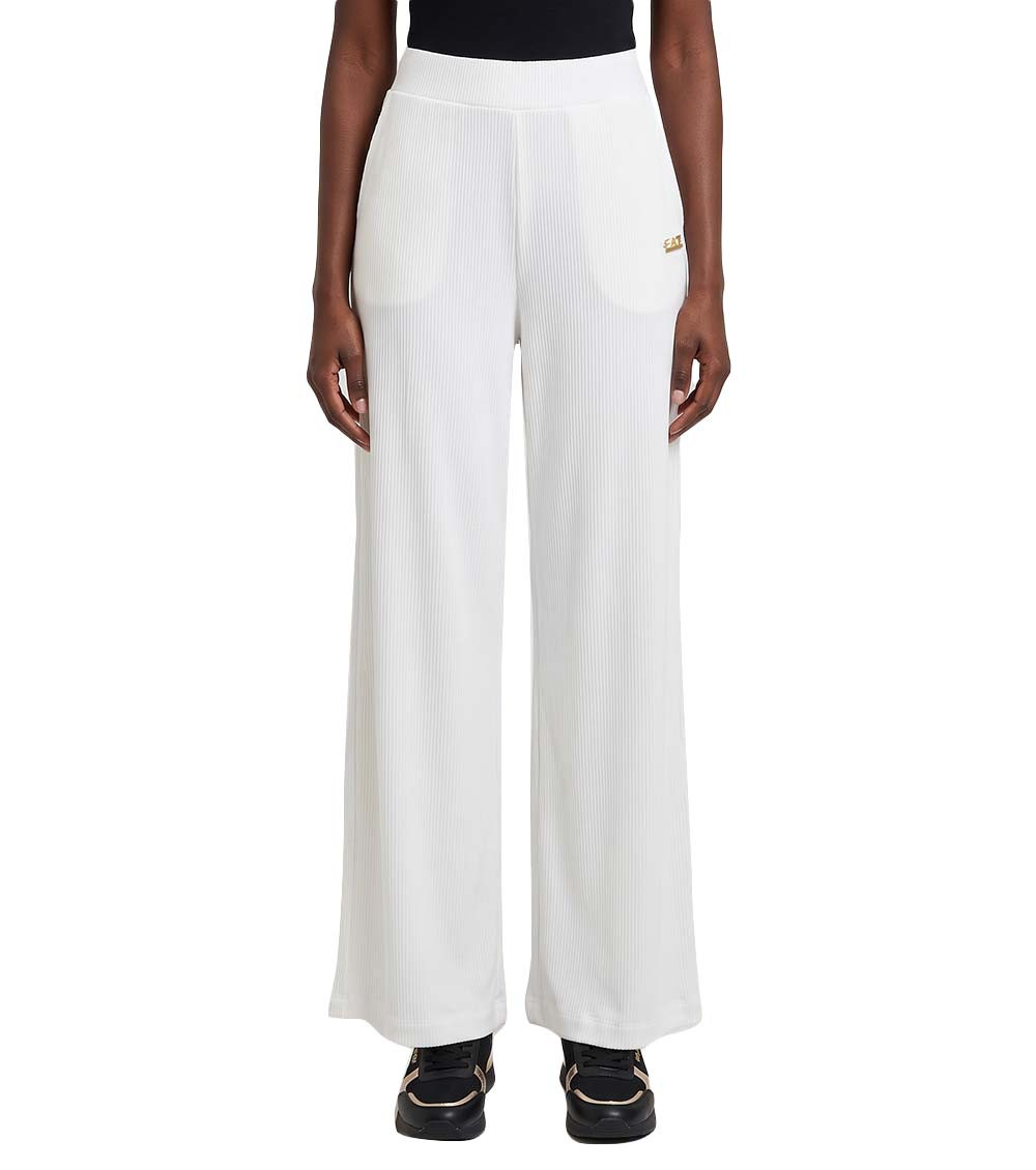 White Regular Elasticated Pants