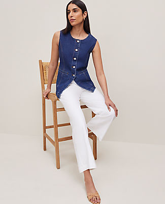 Ann Taylor The Flare Ankle Pant in Linen Blend