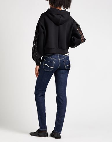Woman Sweatshirt Black Size 6 Polyester, Viscose, Elastane, Acetate, Cotton