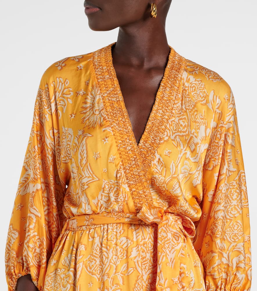 Celie printed asymmetric maxi dress