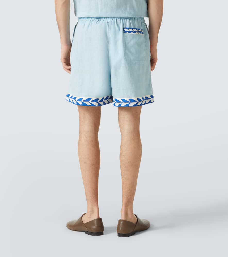 Bode Seedling Stripe linen Bermuda shorts