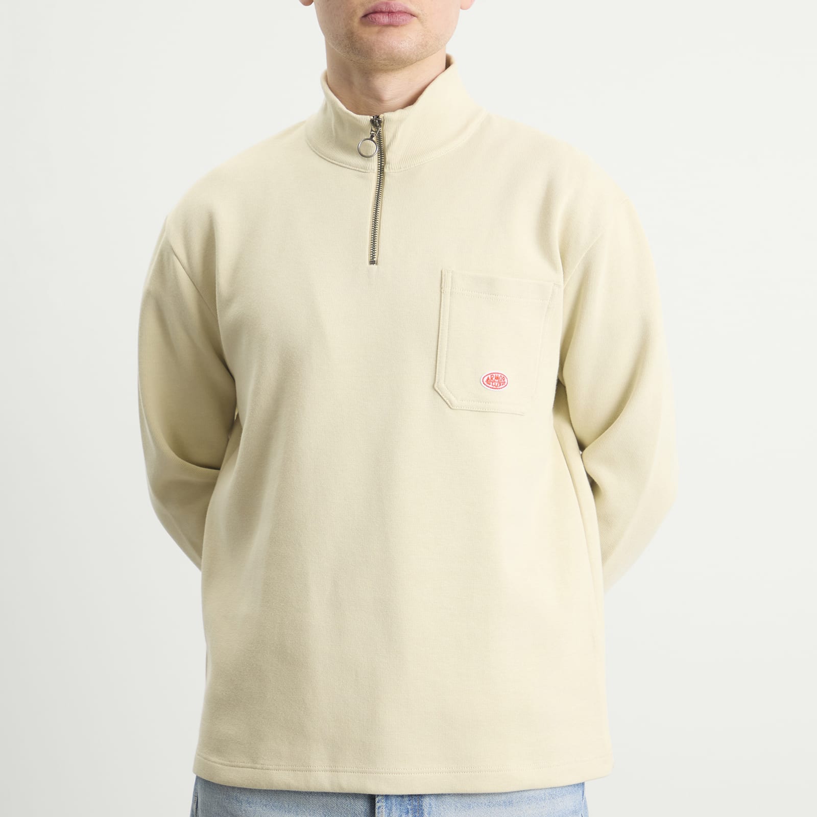Men's Quarter Zip Sweatshirt in Gravel