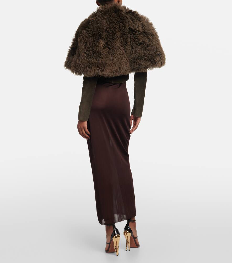 Alaïa Cropped shearling and suede jacket