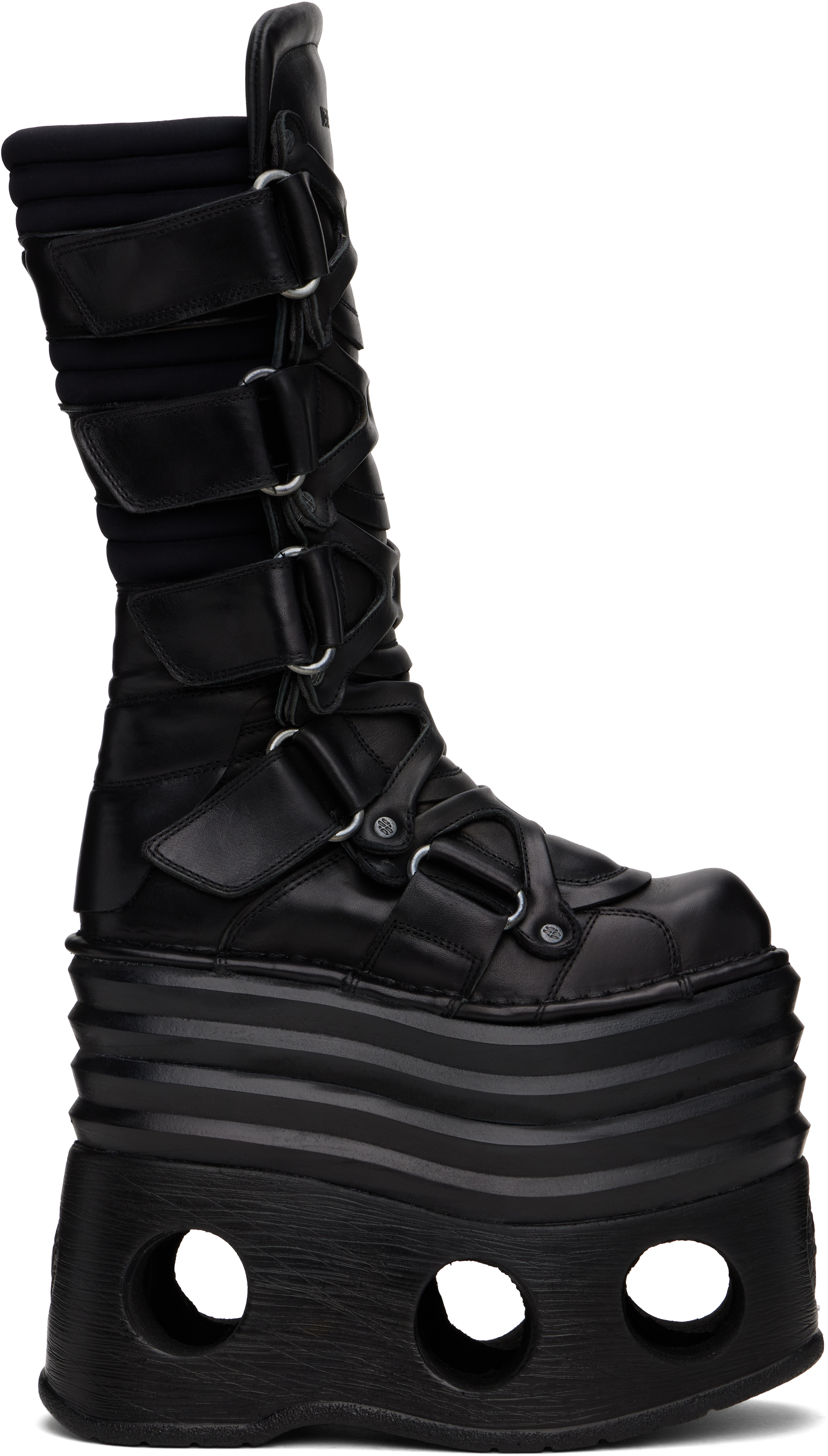 VETEMENTS Black New Rock Edition Platform Tower Boots