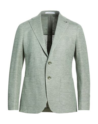 Man Blazer Green Size 38 Linen, Cotton