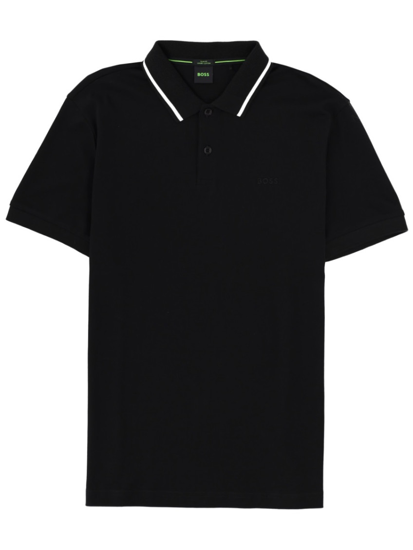 Black Logo Shirt Collar Polo
