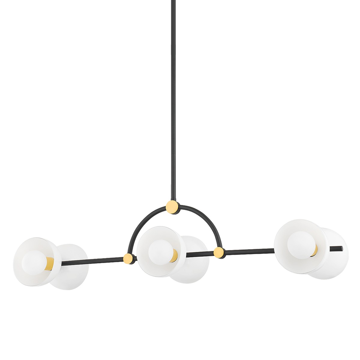 Aged Brass Textured Black Combo Six Light Linear from the Belle Collection