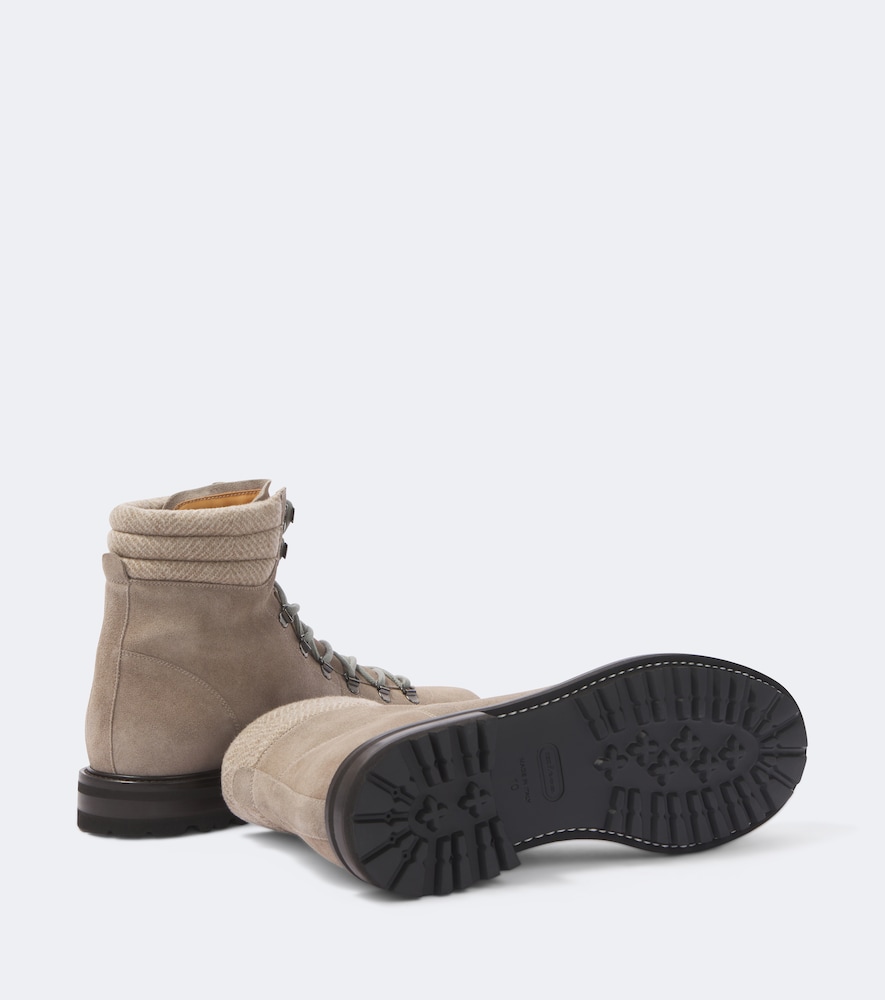 Suede lace-up boots