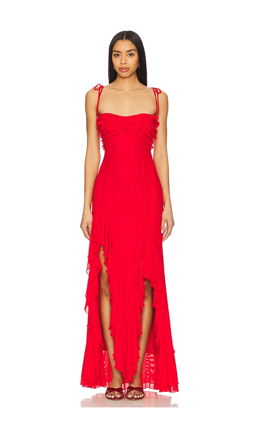 MAJORELLE ABENDKLEID CHARRISSE in Red. Größe XS. Also in L, M, S