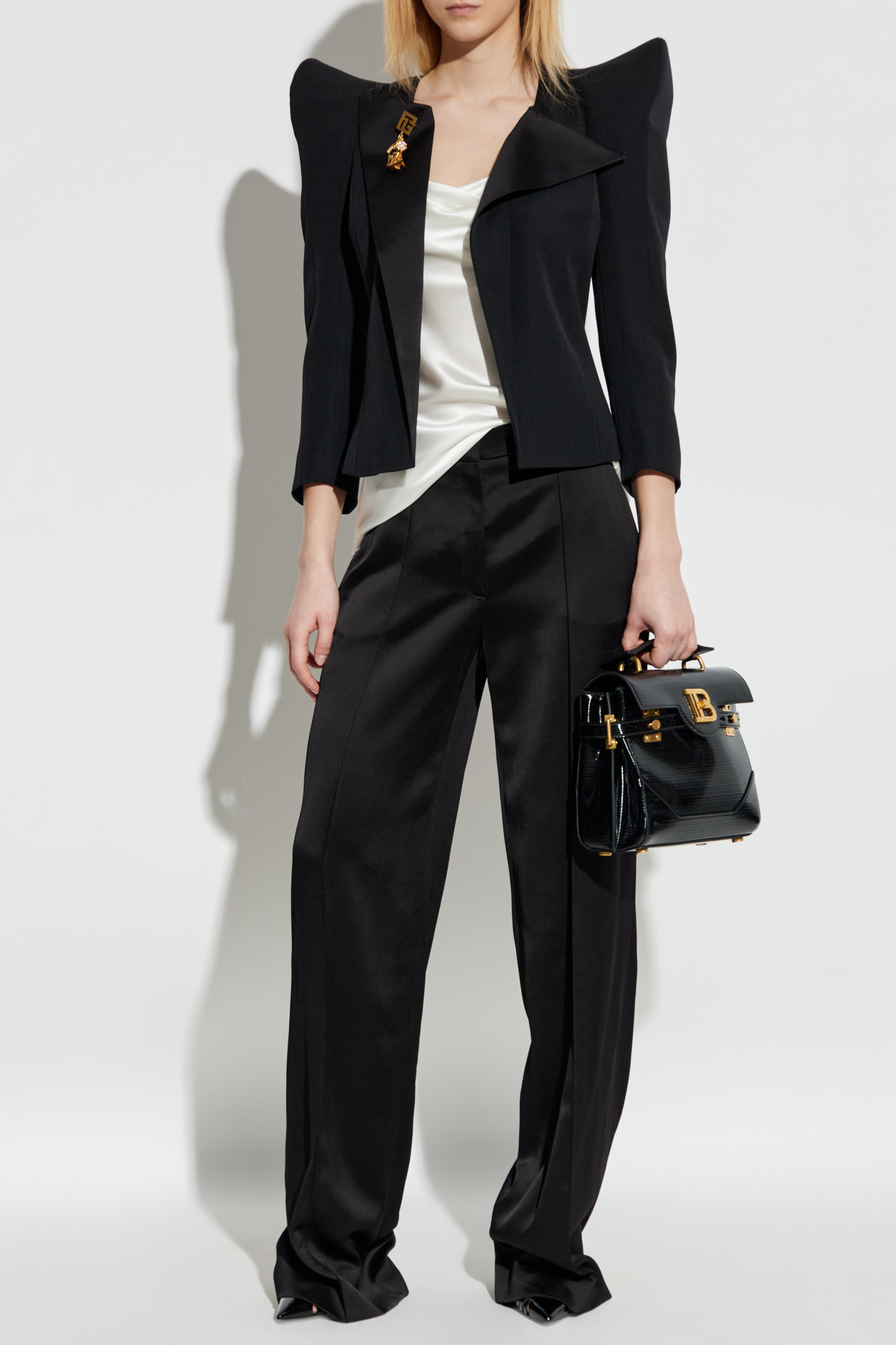 Balmain Trousers With Stitching On The Legs, Women's, Black