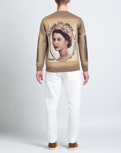 Man Sweatshirt Camel Size S Cotton