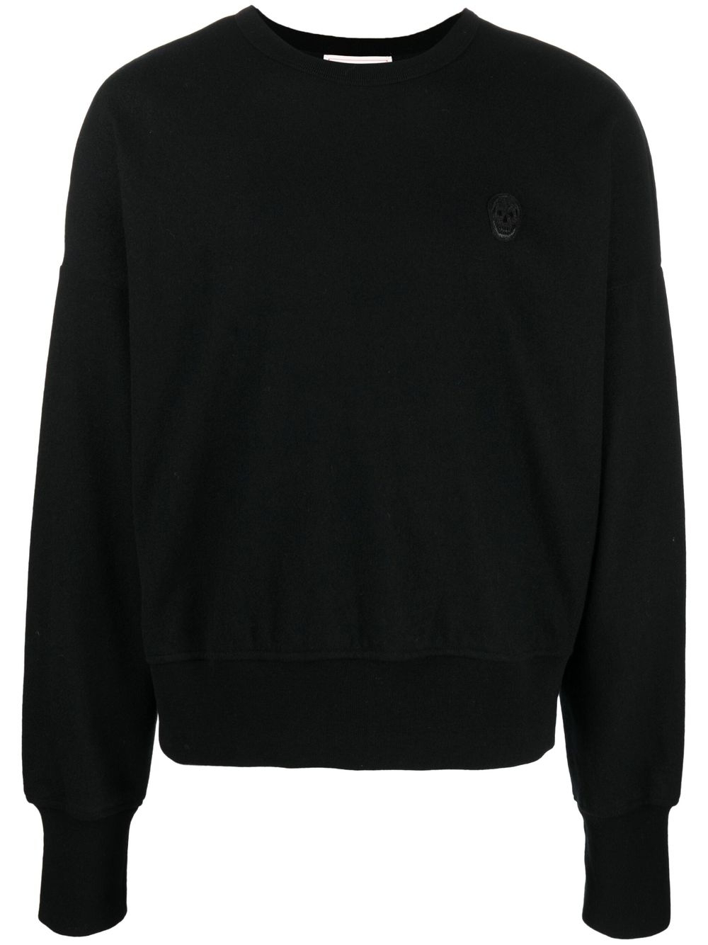 Logo-patch wool sweatshirt - Black