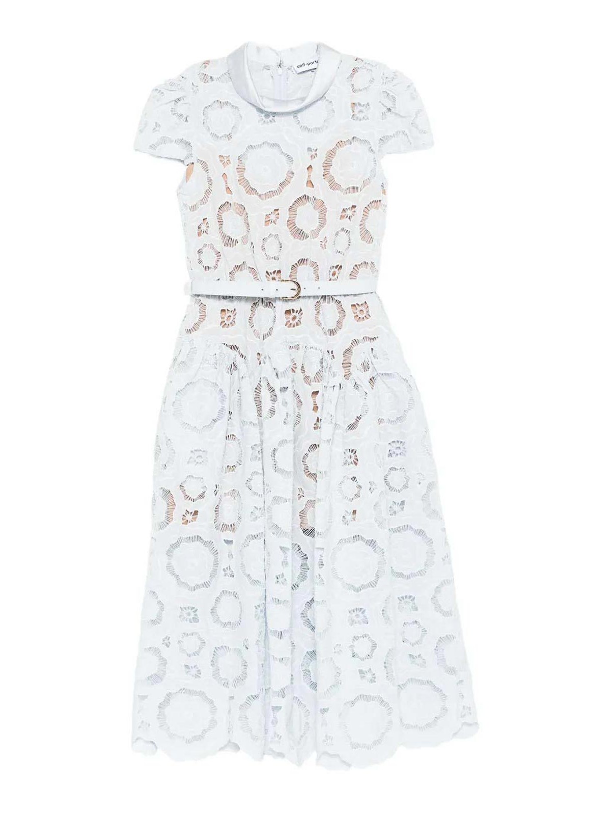 Blue Floral Lace Midi Dress