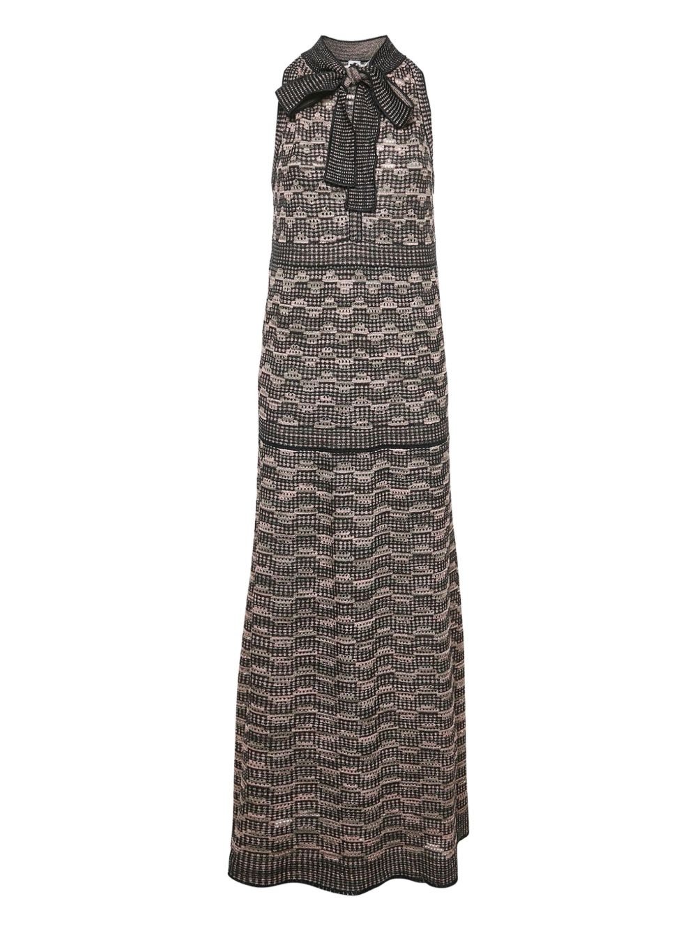 Abstract-print maxi dress - Black