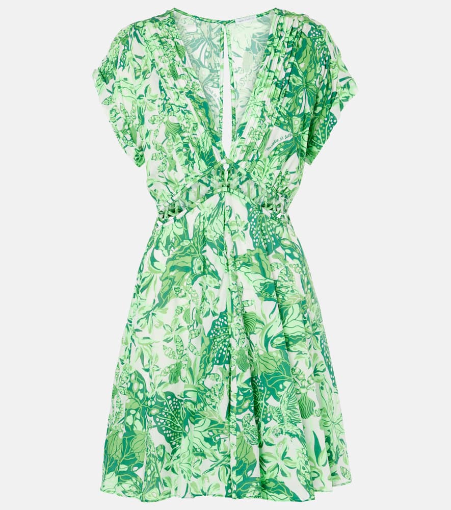 Cecile cutout printed minidress