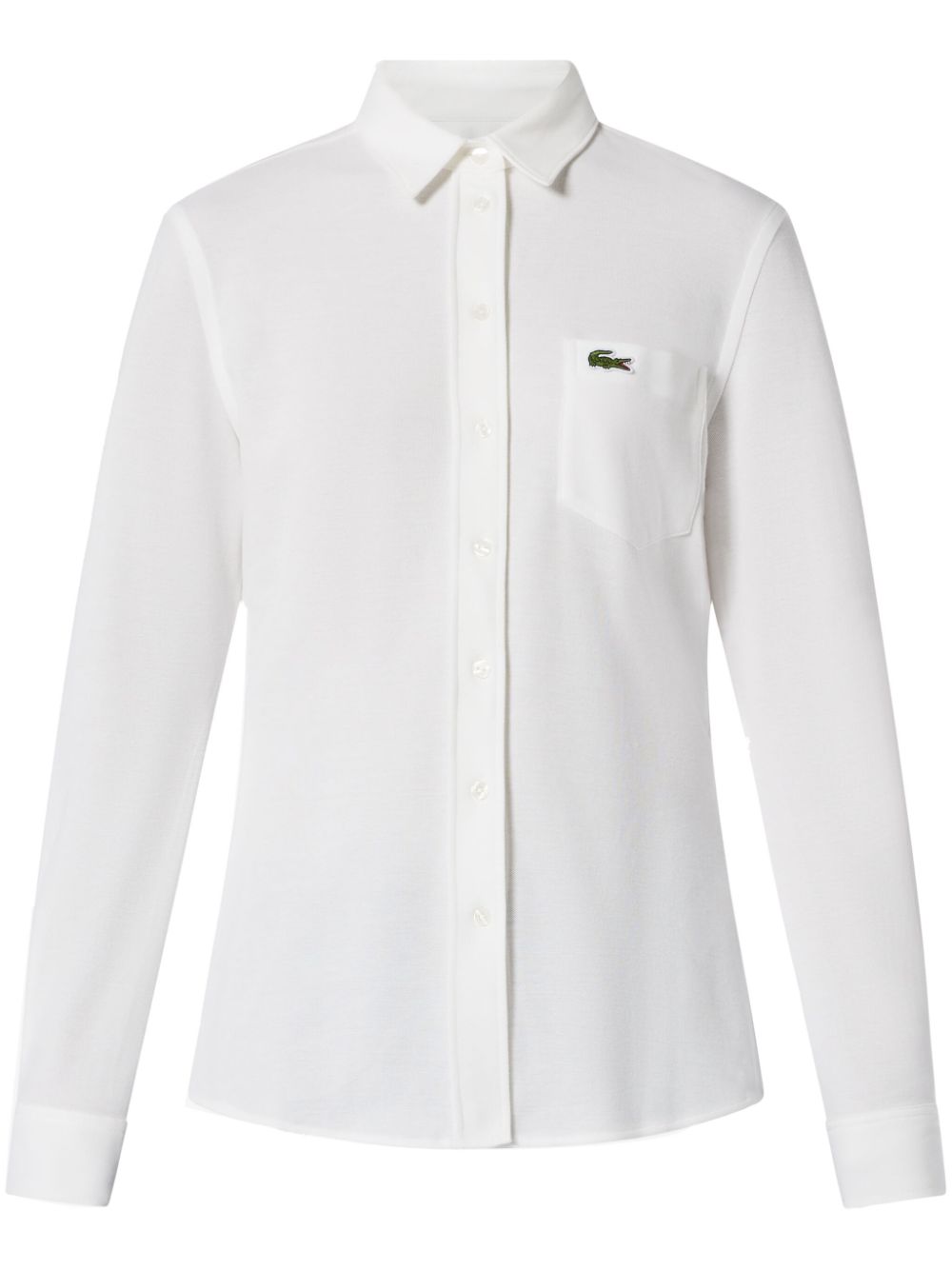 Cotton piqué shirt - White