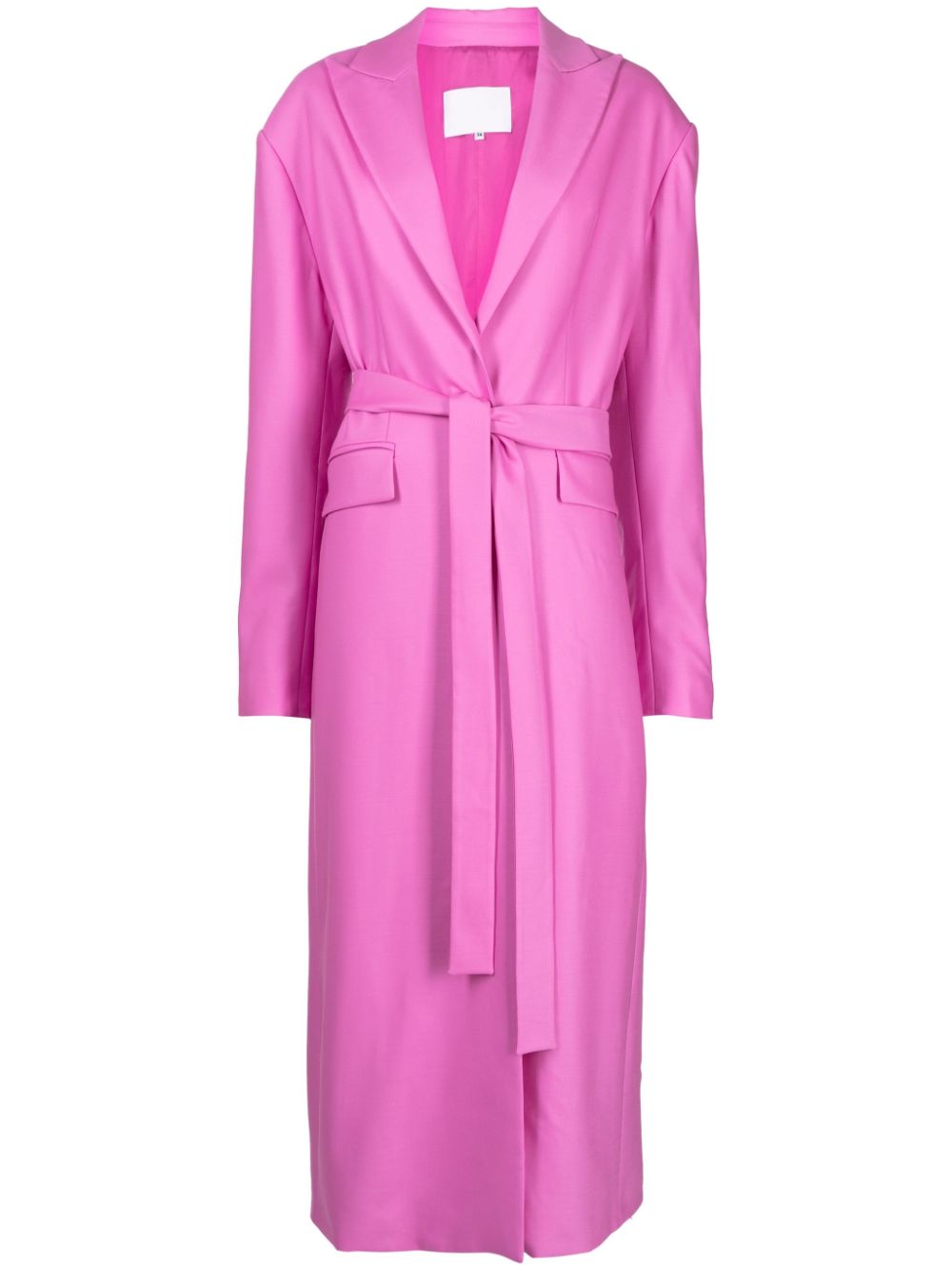 Peak-lapels tied trench coat - Pink