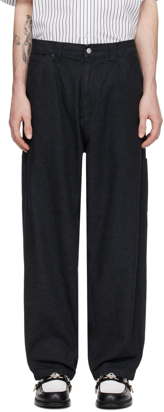 Carhartt Work In Progress Black OG Single Knee Denim Trousers