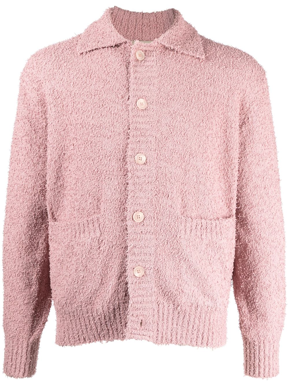 Long-sleeve knitted cardigan - Pink