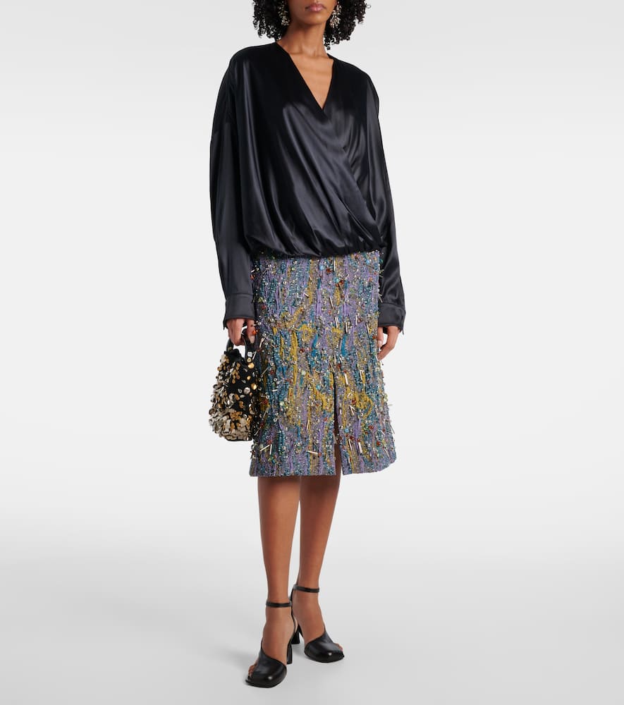 Silk-blend satin blouse