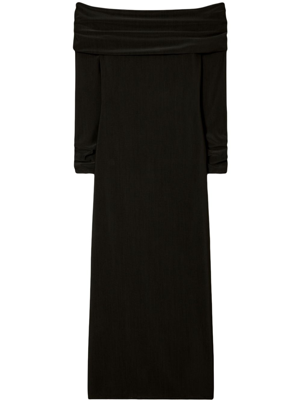 Off-shoulder long-sleeved dress - Black
