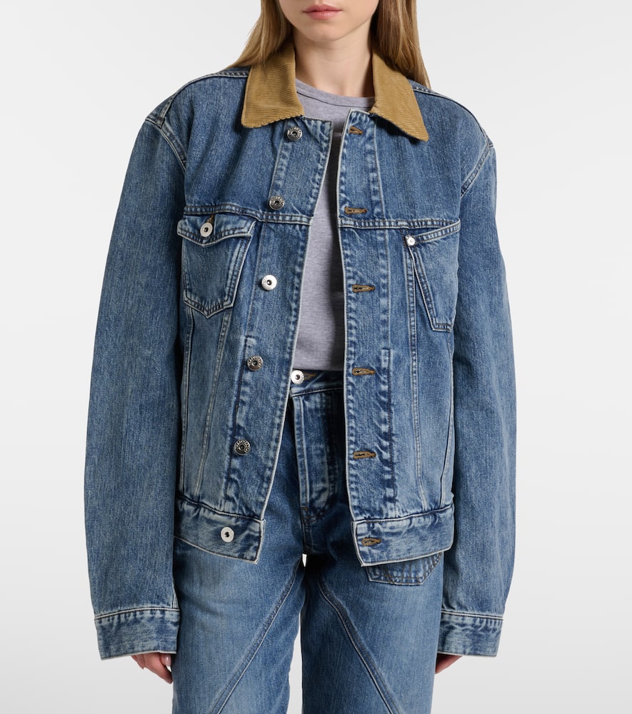 Corduroy-trimmed denim jacket