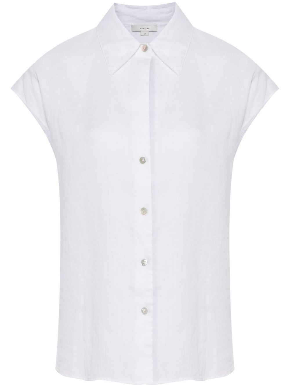 Linen Cap Sleeve Shirt