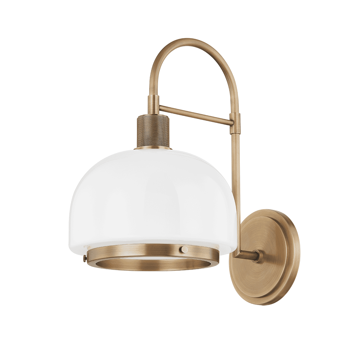 Patina Brass One Light Wall Sconce from the Bradbury Collection