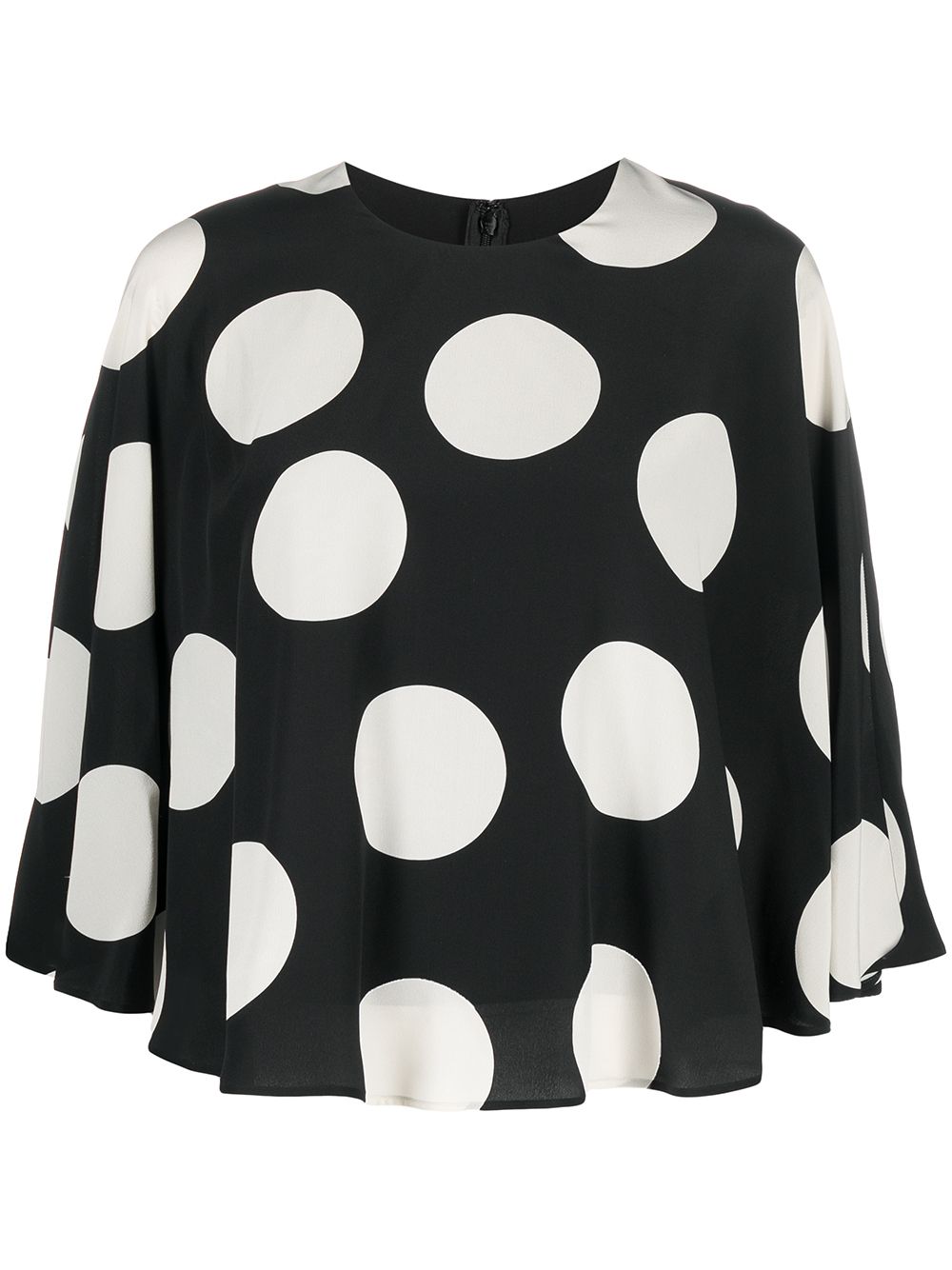 Valentino Garavani polka dot print cape-style blouse - Black