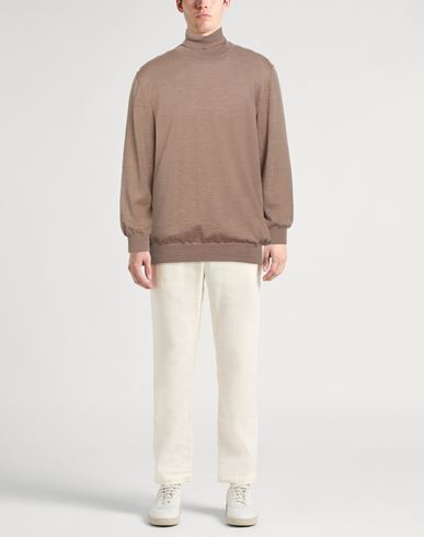 Man Turtleneck Sand Size XXL Virgin Wool