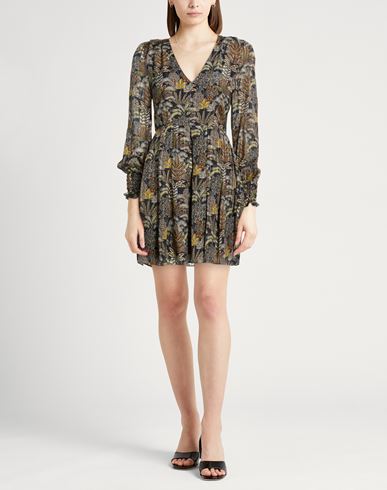 Woman Mini dress Navy Size 10 Silk, Cotton