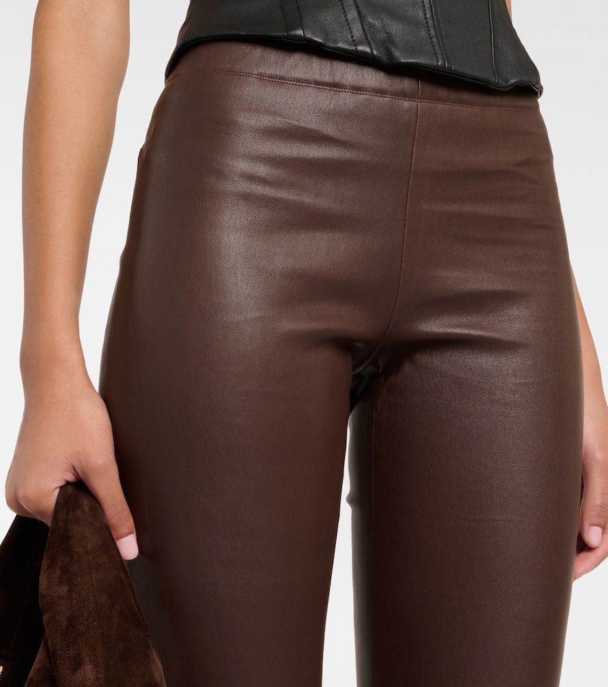 Leather bootcut pants
