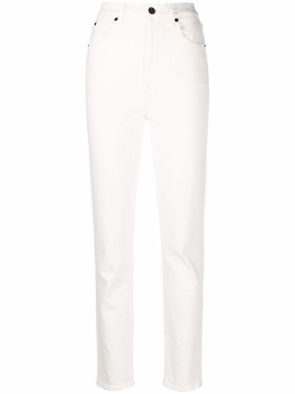 High-rise skinny-cut jeans - White