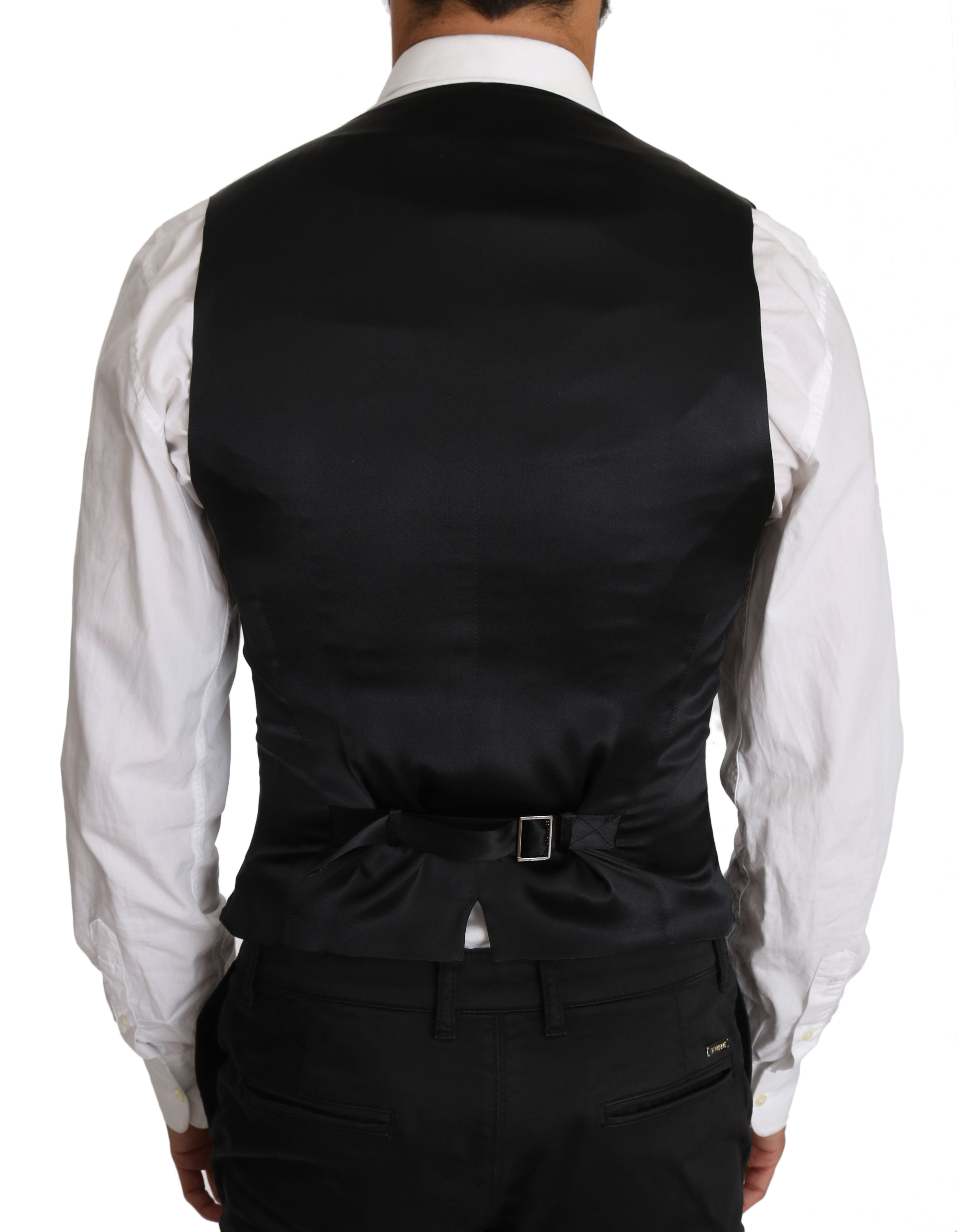 Virgin Wool Double-Breasted Vest — Gray