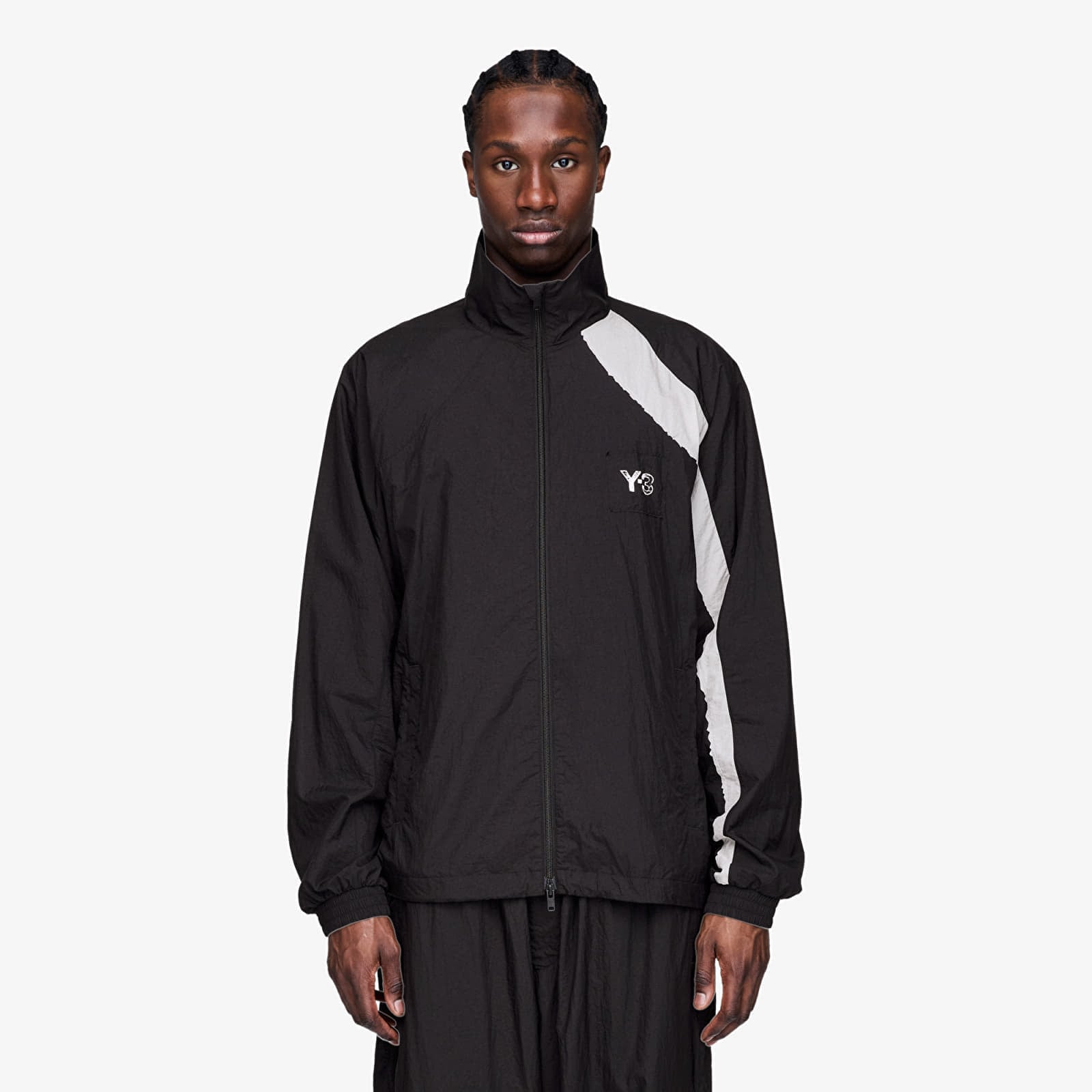 Jacket Y-3 Raw Edge 3 Stripes Nylon Shell Jacket Black