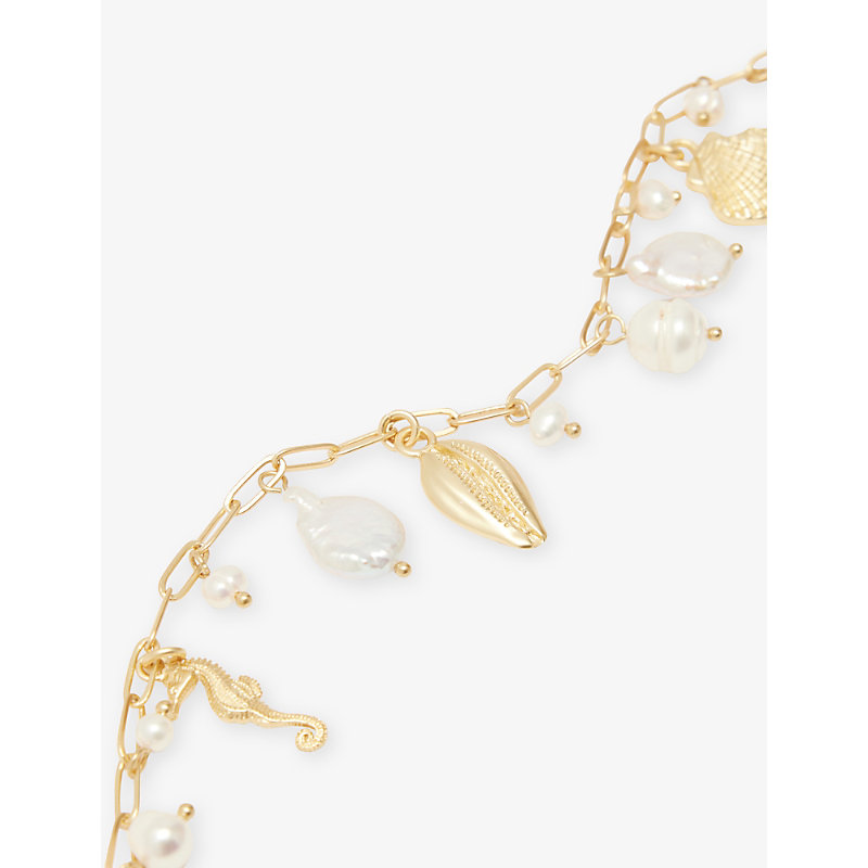 Womens Pearl Prism Metal Bracelet