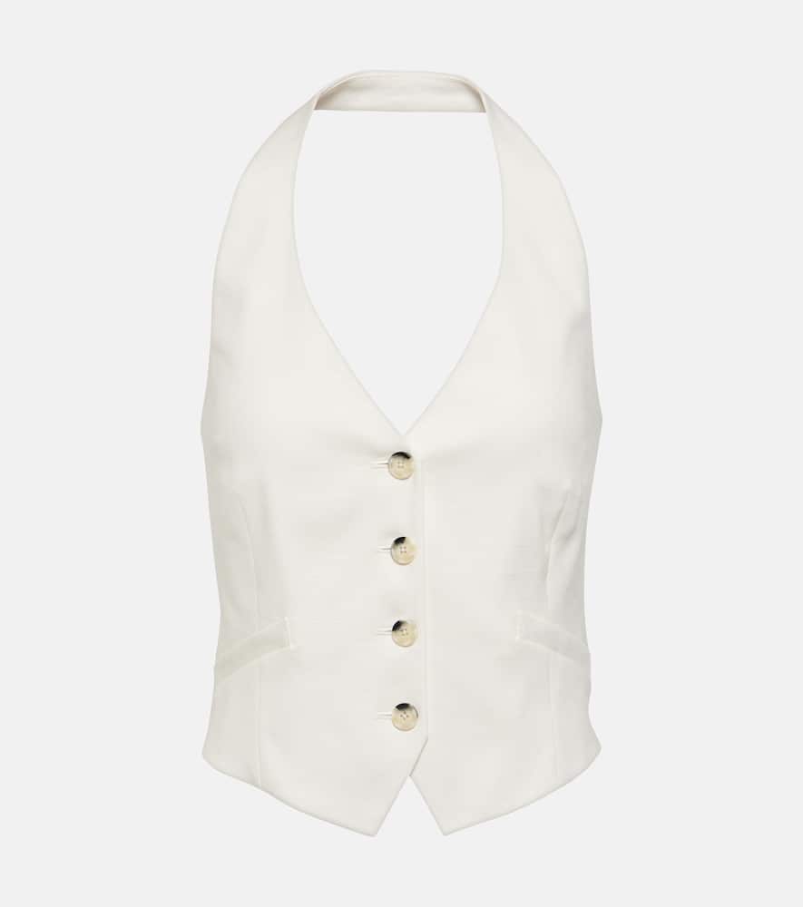 Arabella halterneck linen-blend vest