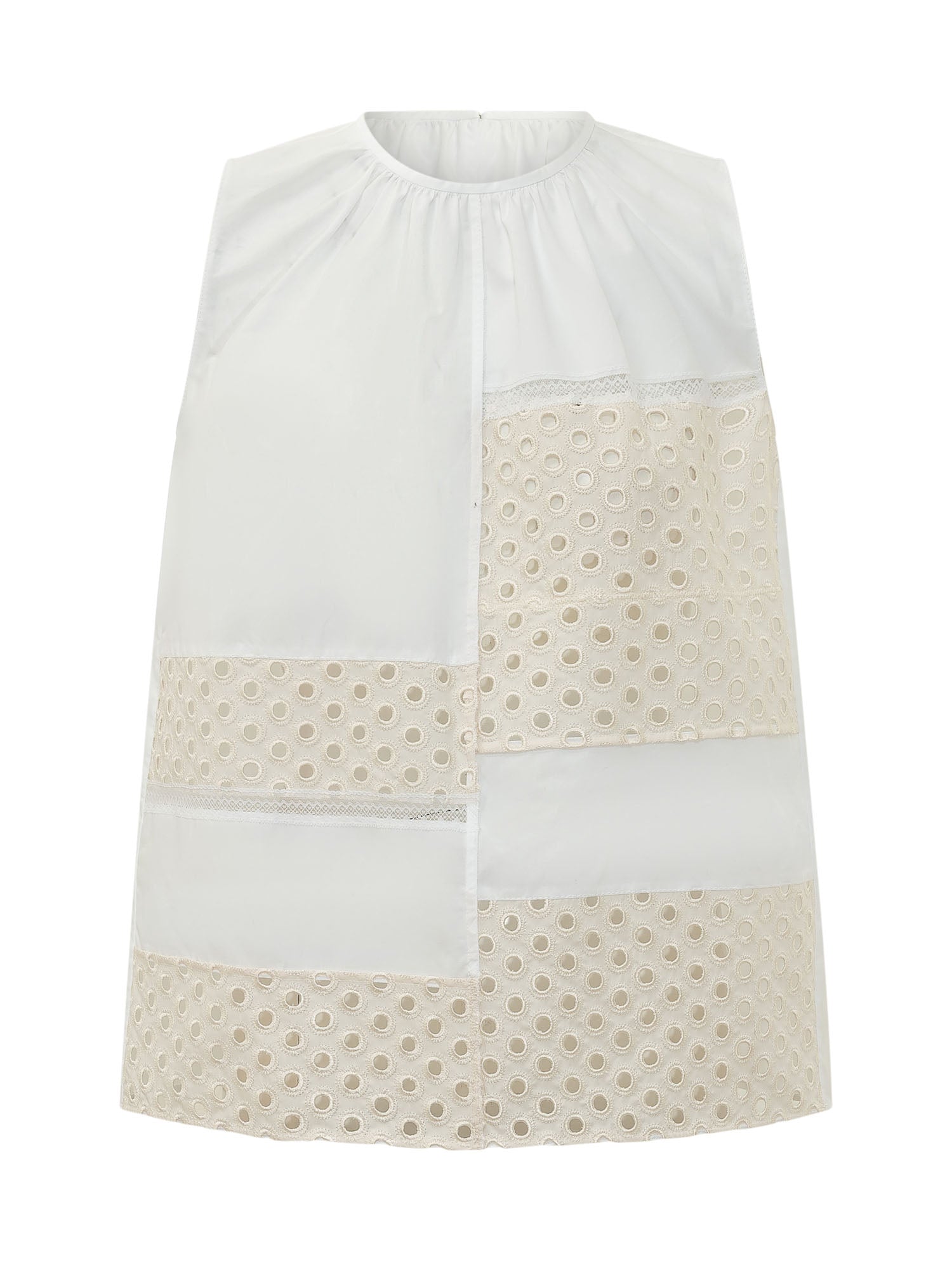 Sleeveless Embroidered Insert Top